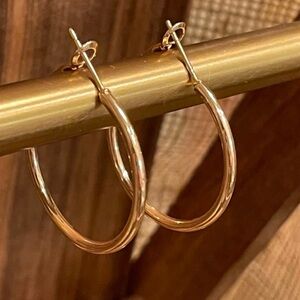 18K Gold plated sterling silver 3cm diameter hoop earrings